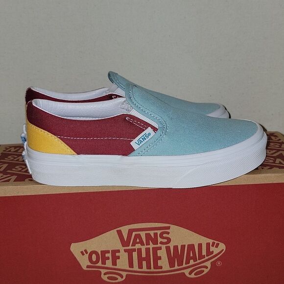 Vans Classic Slip On Retro Rainbow Multi / True White Sneaker Shoes Size 13 - Picture 5 of 10